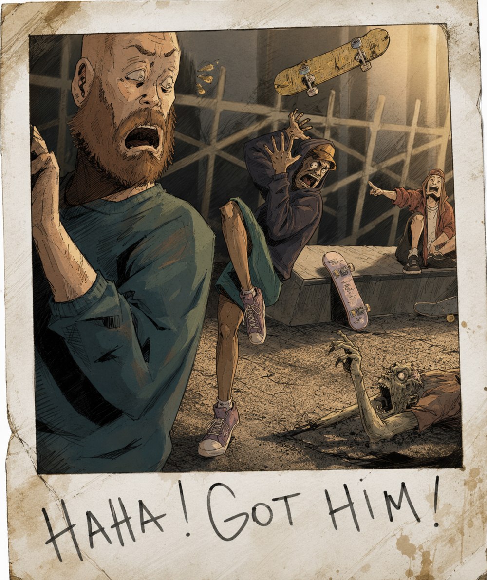 La hermandad celebrando a gritos: Haha! Got him!